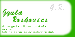 gyula roskovics business card